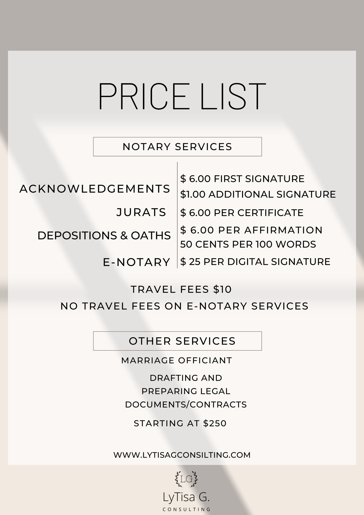 Notary/Other Services